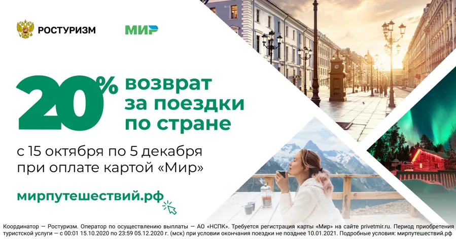 15 октября стартует 2 этап программы туристического кешбэка