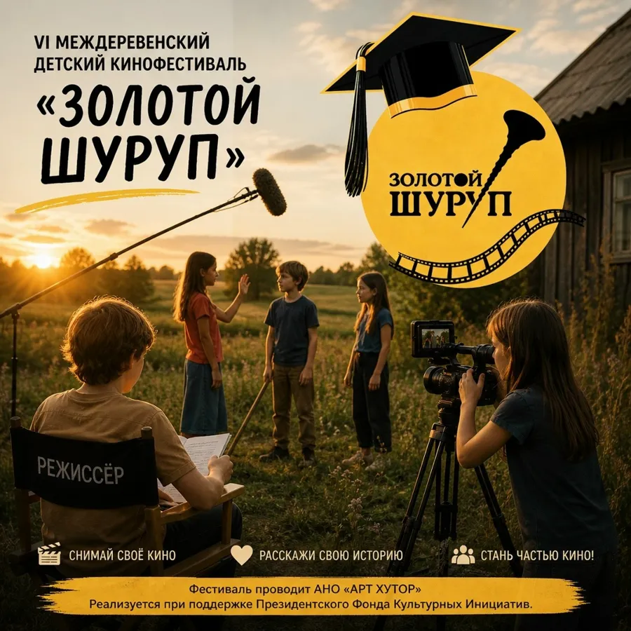 Объявлен прием заявок на VI Междеревенский детский кинофестиваль «Золотой шуруп»